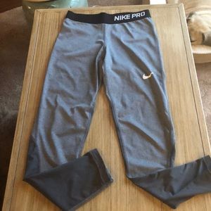 2 toned gray nike pro leggings